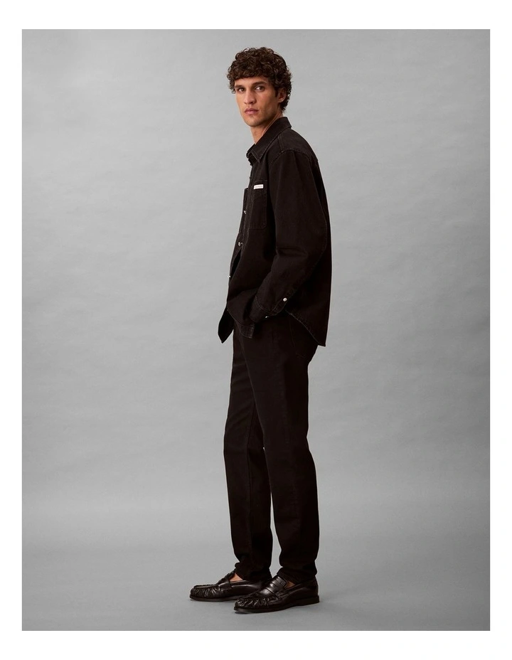 Slim Tapered Jeans in Classic Black image 3
