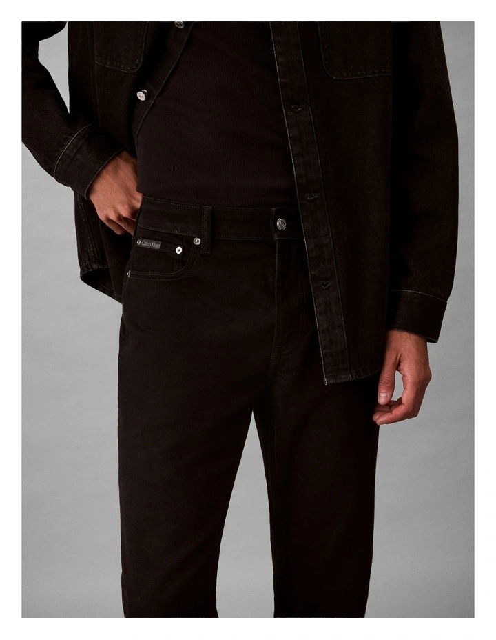 Slim Tapered Jeans in Classic Black image 4