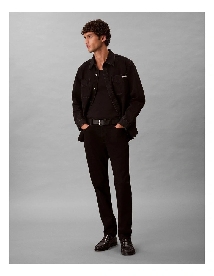 Slim Tapered Jeans in Classic Black image 6