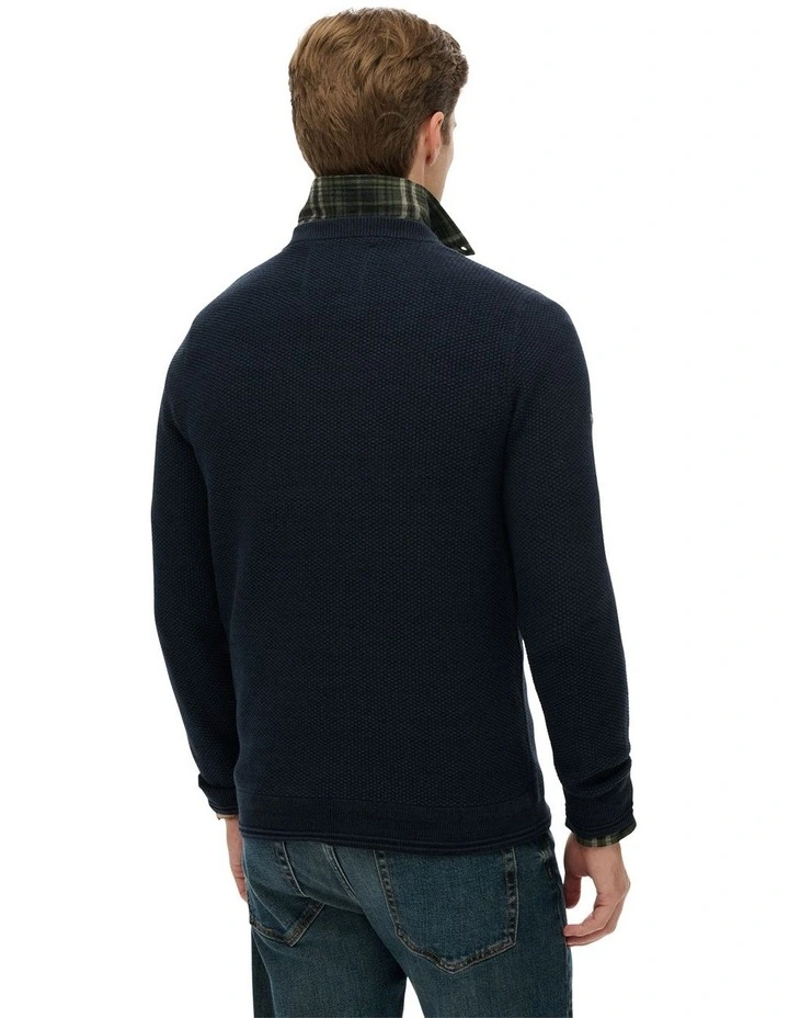 Cotton Texture Jumper in Eclipse Navy Twist image 2