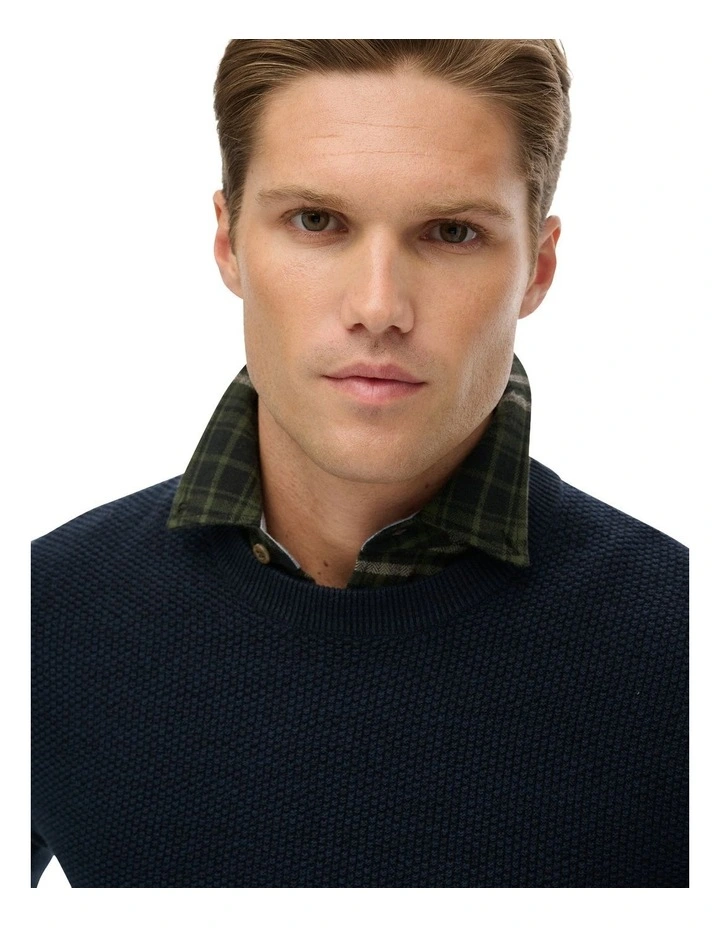 Cotton Texture Jumper in Eclipse Navy Twist image 4