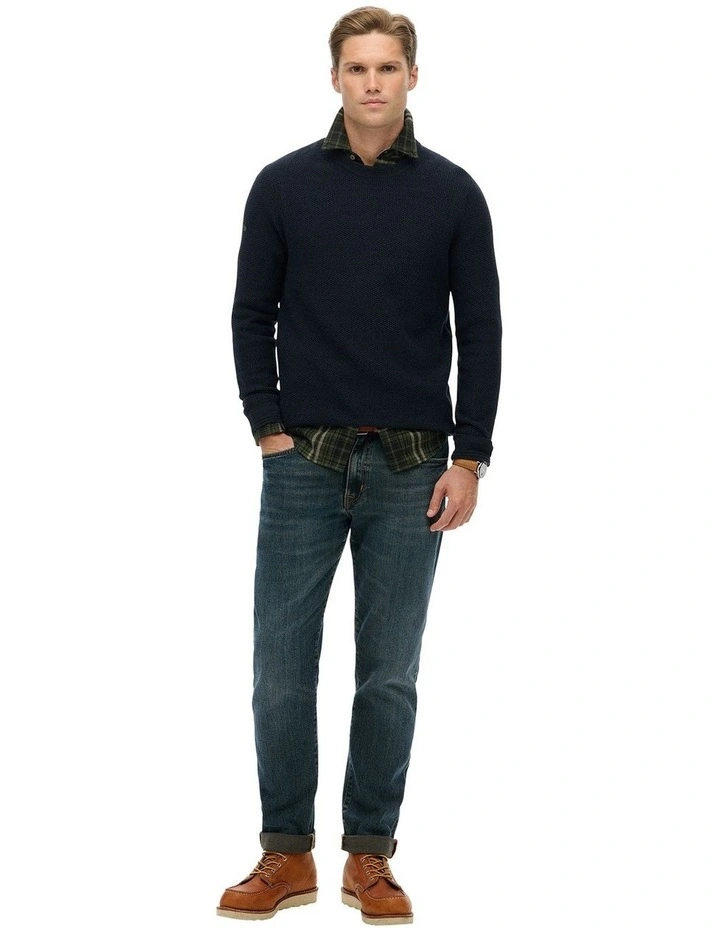 Cotton Texture Jumper in Eclipse Navy Twist image 5
