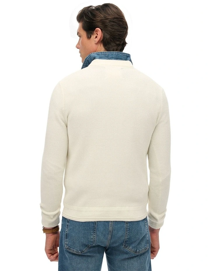 Cotton Texture Jumper in Off White image 2
