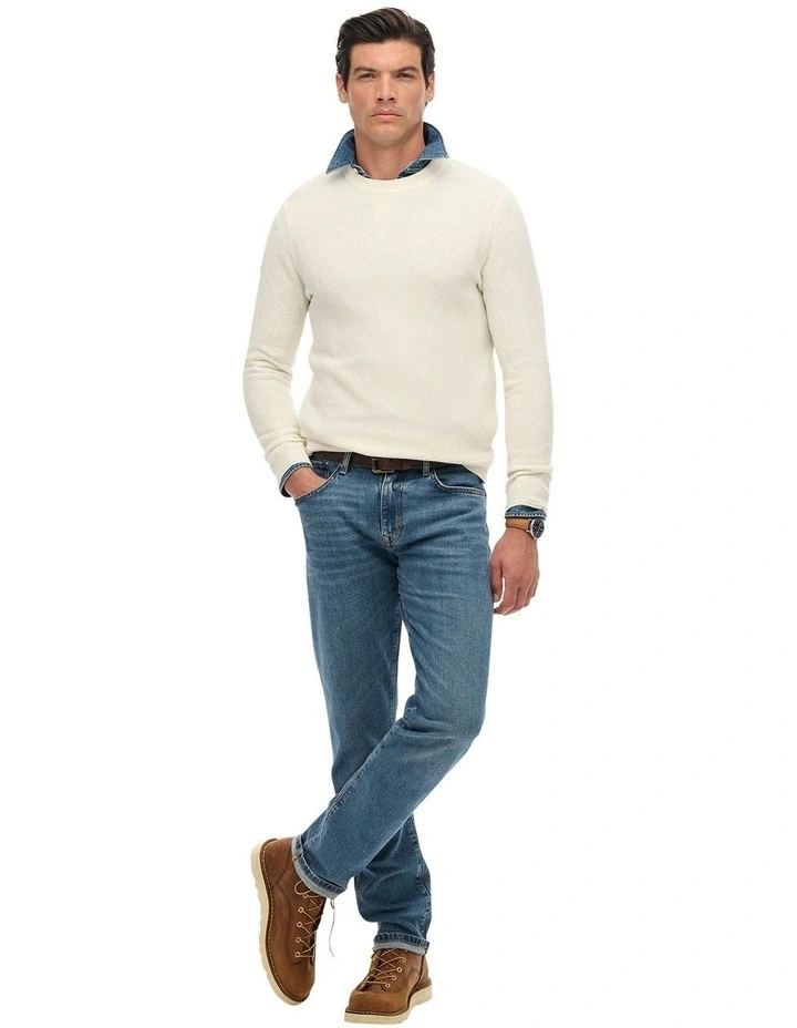 Cotton Texture Jumper in Off White image 5