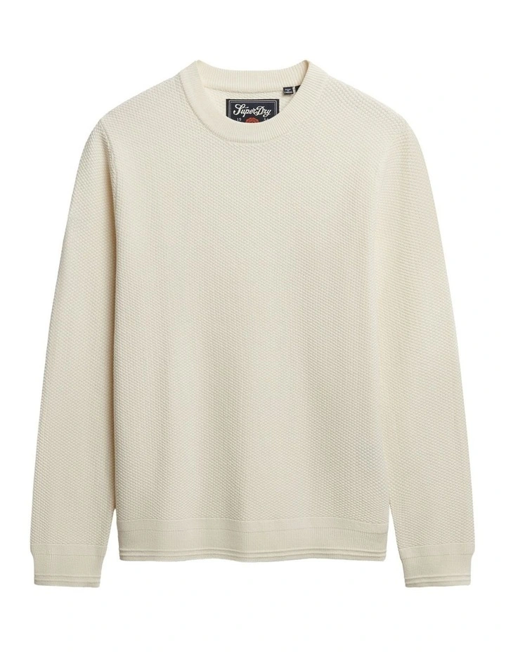 Cotton Texture Jumper in Off White image 6