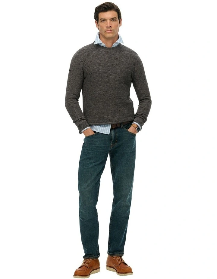 Cotton Texture Jumper in Black/Dark Grey image 5