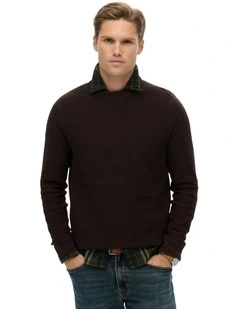 Cotton Texture Jumper in Dark Brown/Black