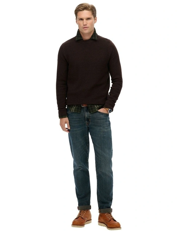 Cotton Texture Jumper in Dark Brown/Black image 5