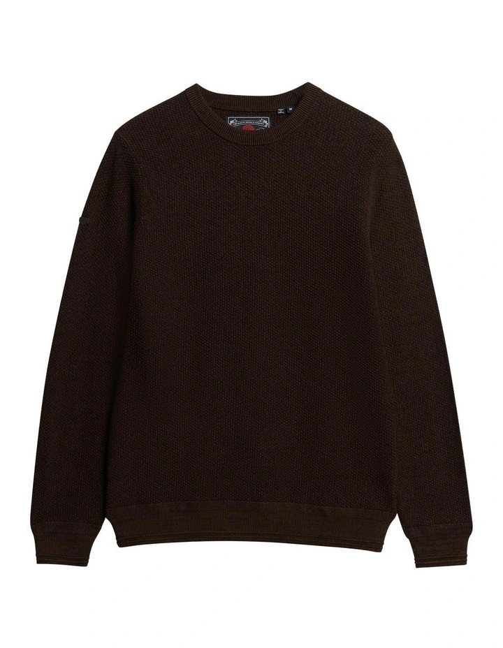Cotton Texture Jumper in Dark Brown/Black image 6