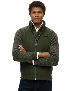 Estate Fleece Gilet Jacket in Surplus Goods Olive