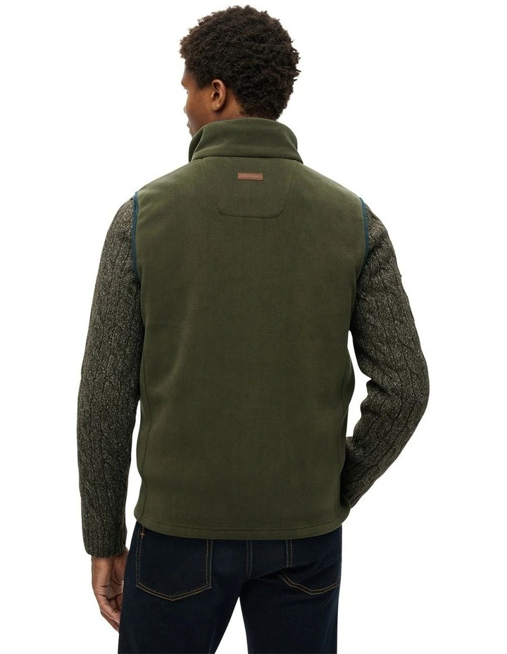 Estate Fleece Gilet Jacket in Surplus Goods Olive image 2