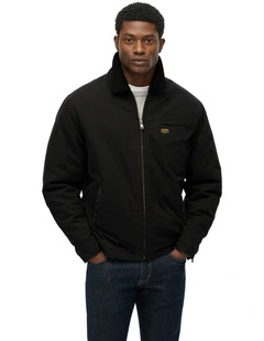 Cotton Canvas Ranch Jacket in Jet Black