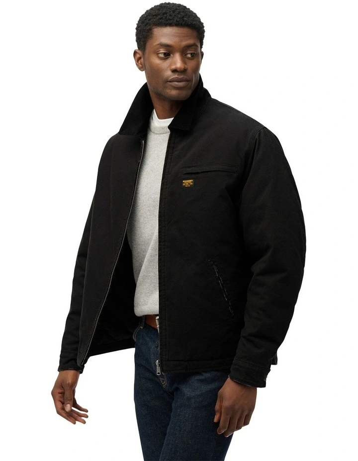 Cotton Canvas Ranch Jacket in Jet Black image 3