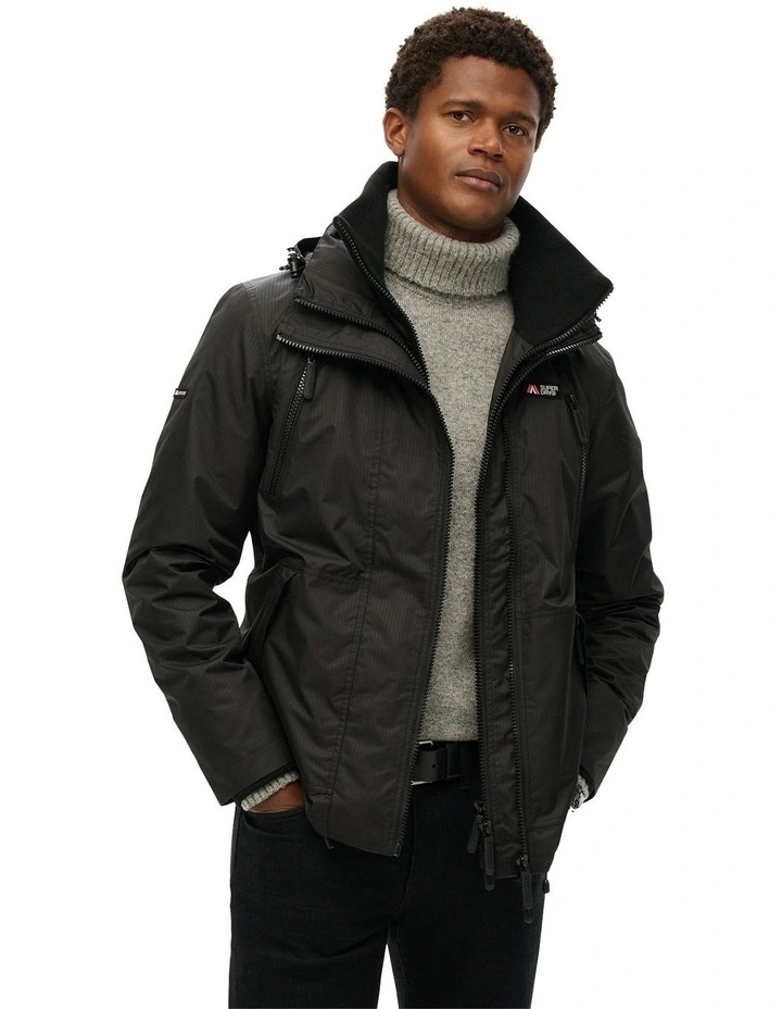 Hooded Mountain Windbreaker in Black image 3