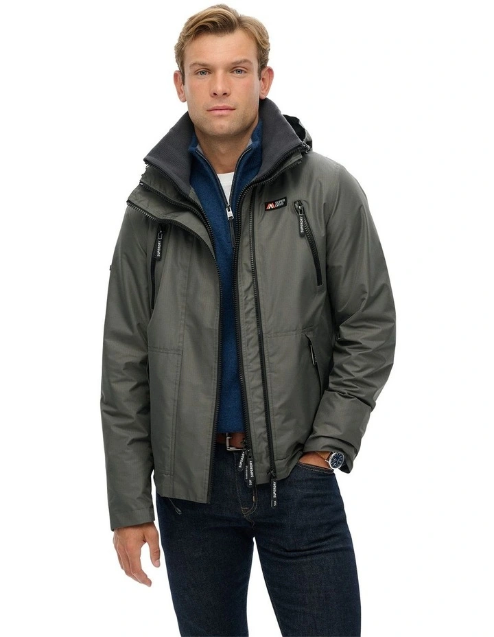 Hooded Mountain Windbreaker in Dark Dull Charcoal image 1