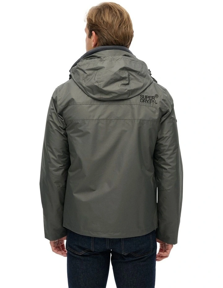 Hooded Mountain Windbreaker in Dark Dull Charcoal image 2