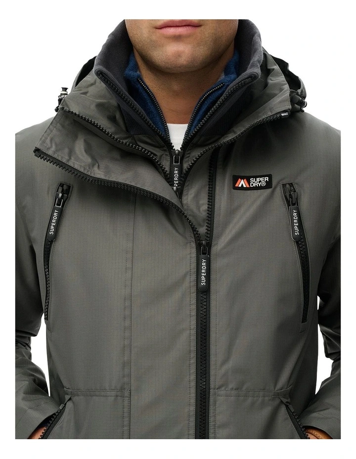 Hooded Mountain Windbreaker in Dark Dull Charcoal image 3