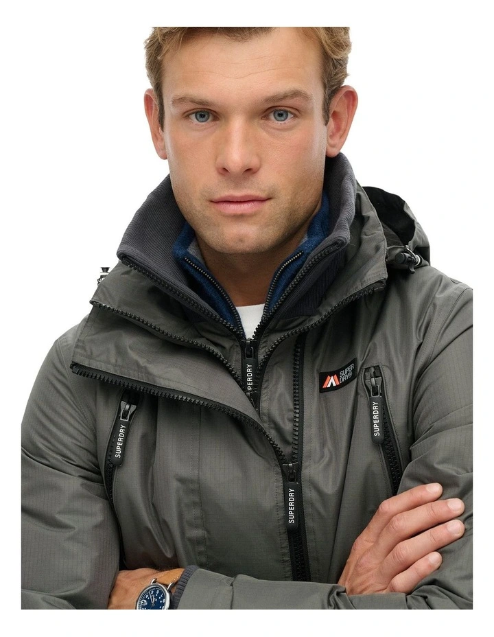 Hooded Mountain Windbreaker in Dark Dull Charcoal image 4