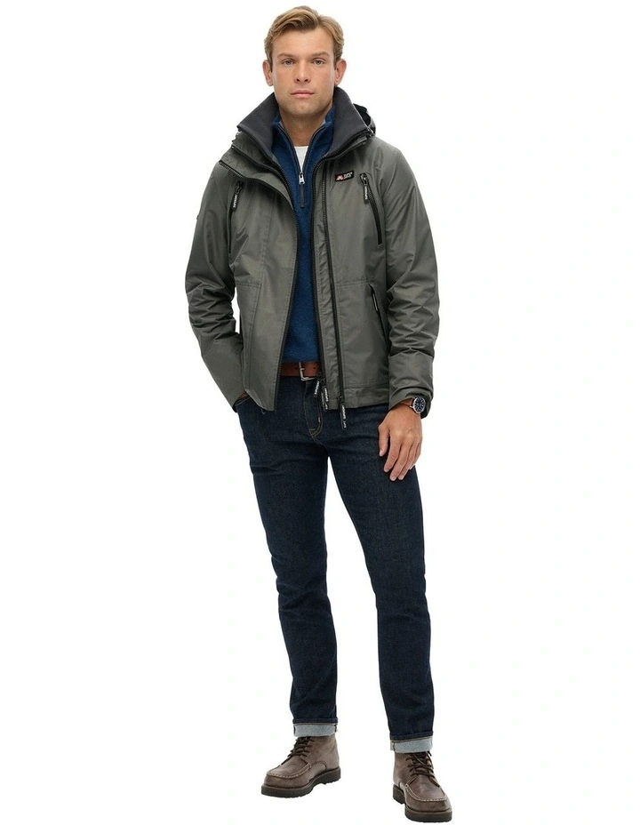 Hooded Mountain Windbreaker in Dark Dull Charcoal image 6