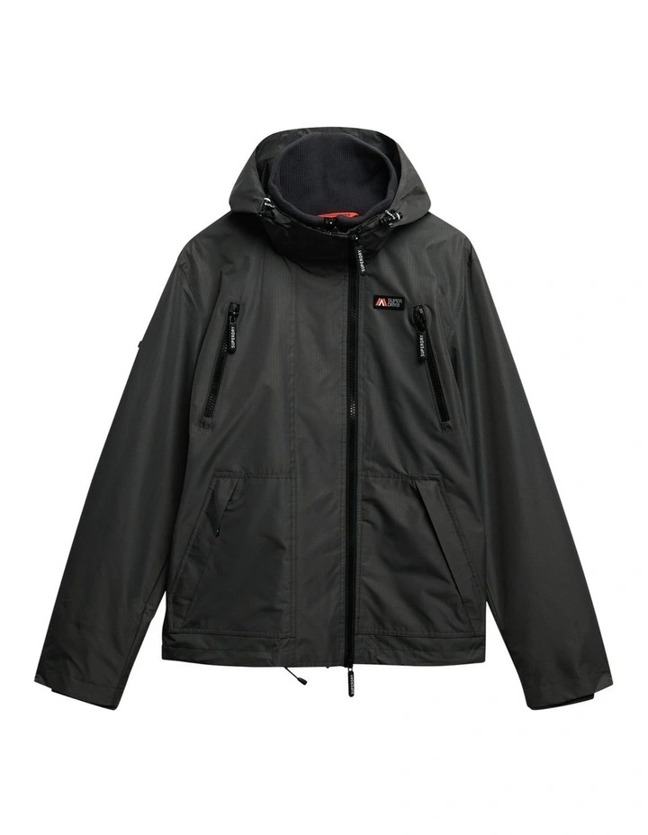 Hooded Mountain Windbreaker in Dark Dull Charcoal image 7
