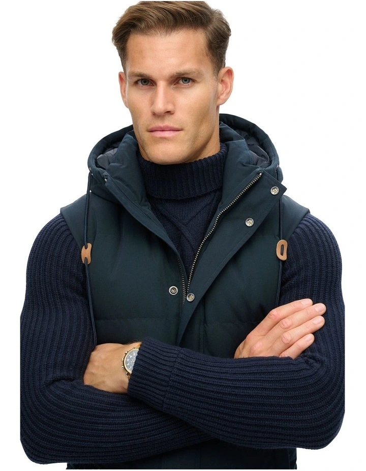 Everest Hooded Puffer Gilet in Eclipse Navy image 2