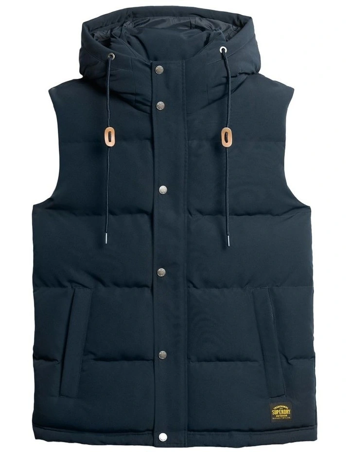 Everest Hooded Puffer Gilet in Eclipse Navy image 7