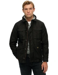 Collared M65 Jacket in Jet Black