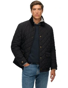 Quilted Estate Coach Jacket in Meteorite Black