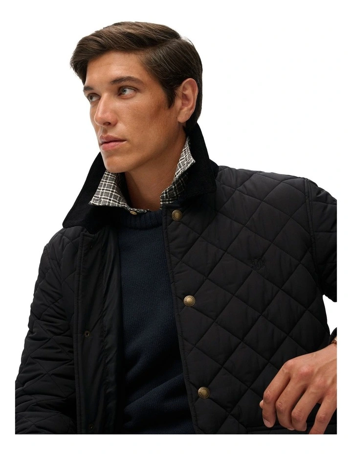 Quilted Estate Coach Jacket in Meteorite Black image 4