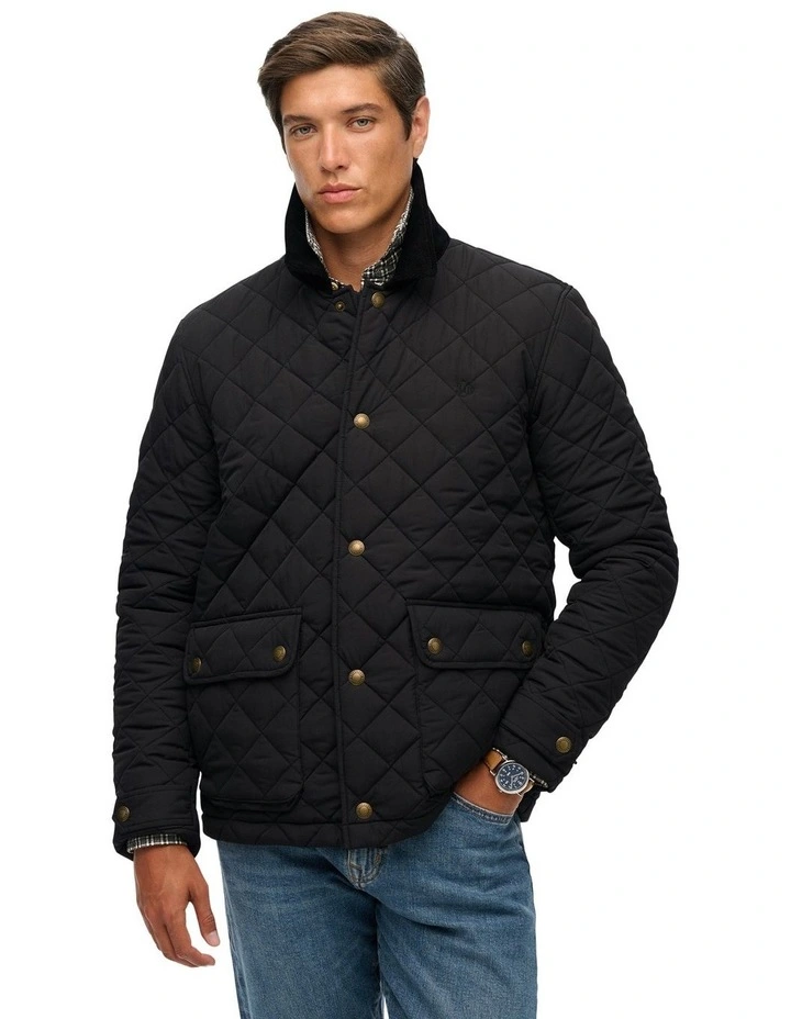 Quilted Estate Coach Jacket in Meteorite Black image 5