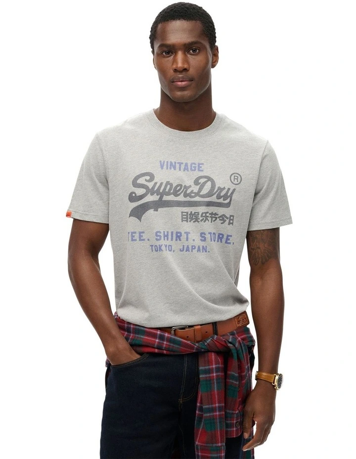 Vintage Logo Heritage Tee in College Grey Marl image 1