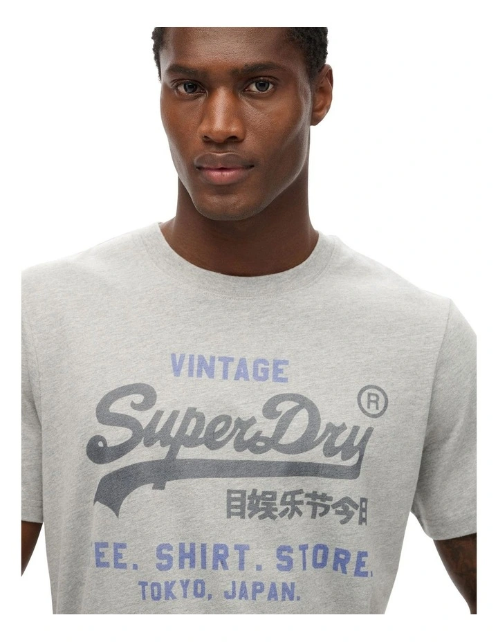 Vintage Logo Heritage Tee in College Grey Marl image 2
