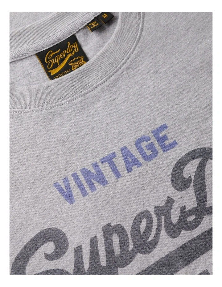 Vintage Logo Heritage Tee in College Grey Marl image 3