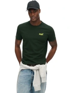 Essential Logo Embroidery Tee in Green