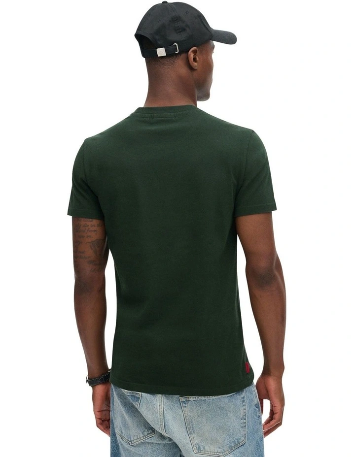 Essential Logo Embroidery Tee in Green image 2