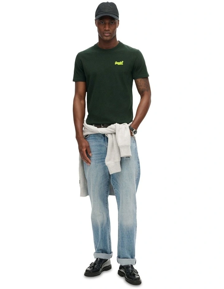 Essential Logo Embroidery Tee in Green image 5