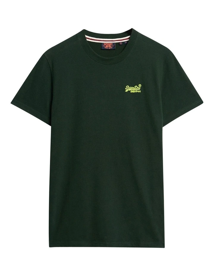 Essential Logo Embroidery Tee in Green image 6