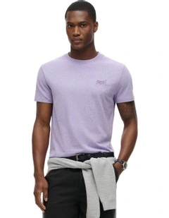 Essential Logo Embroidery Tee in Iris Purple Marl