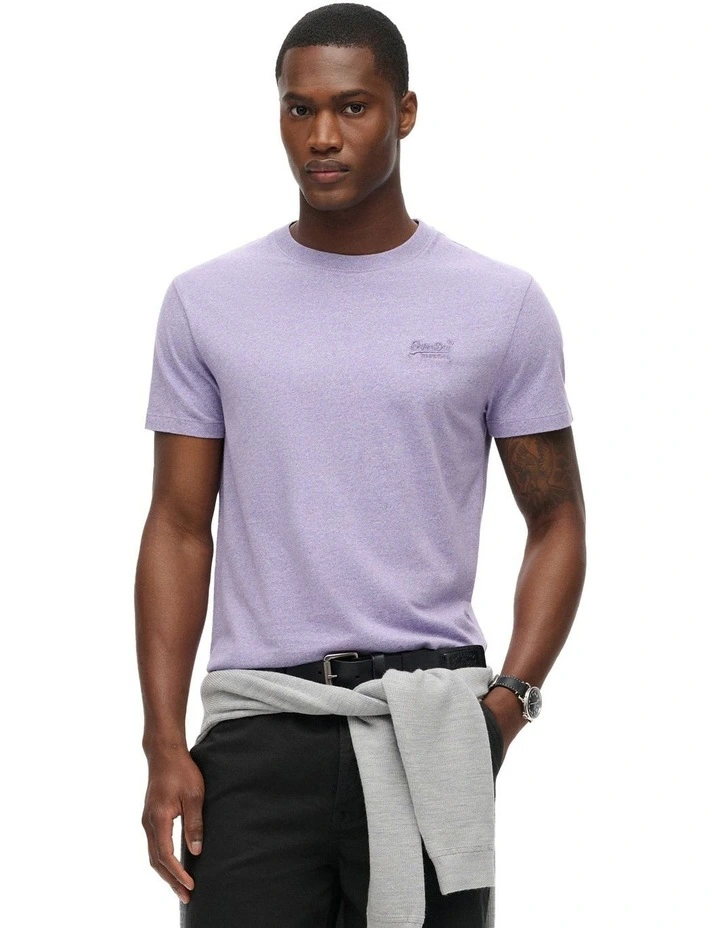 Essential Logo Embroidery Tee in Iris Purple Marl image 1