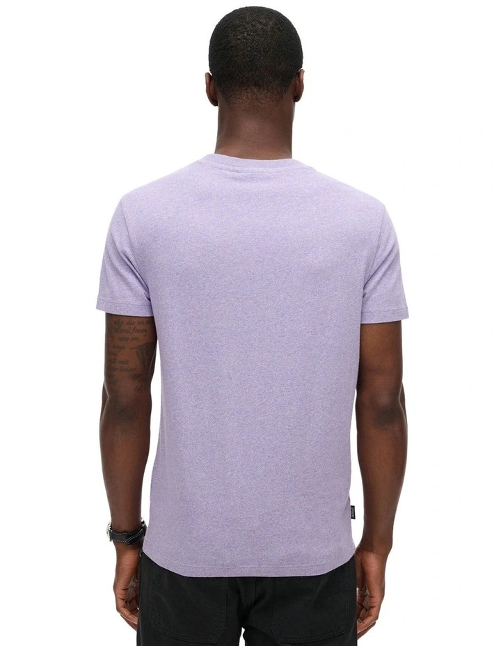 Essential Logo Embroidery Tee in Iris Purple Marl image 2