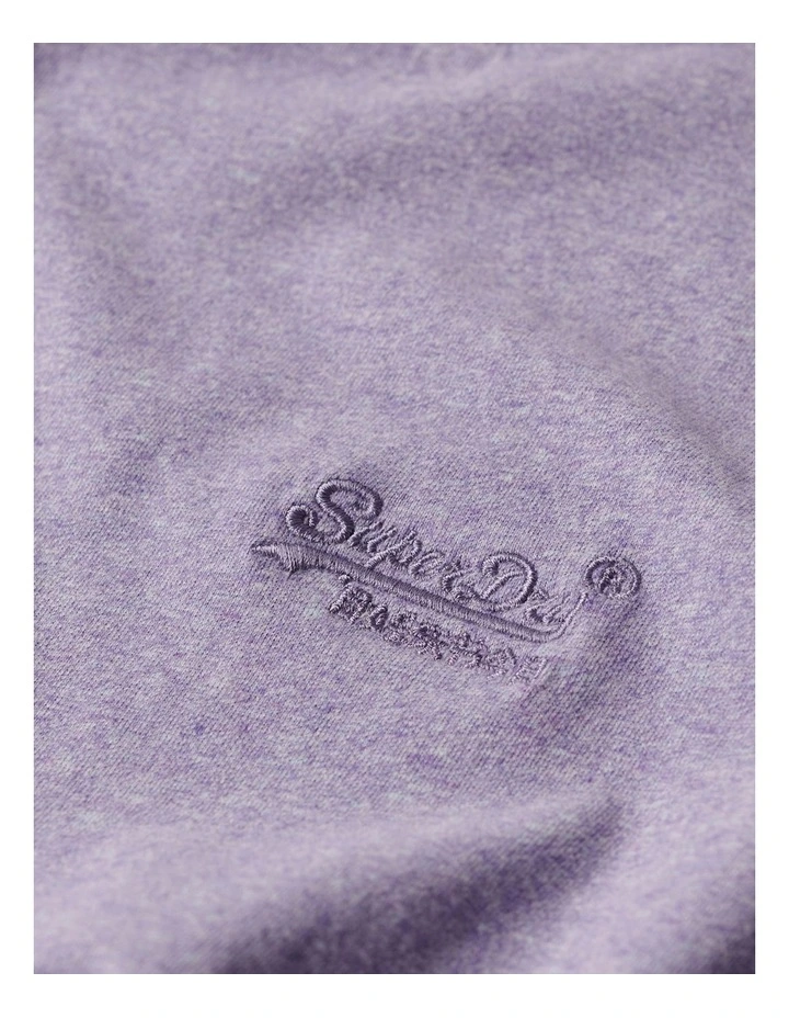 Essential Logo Embroidery Tee in Iris Purple Marl image 3