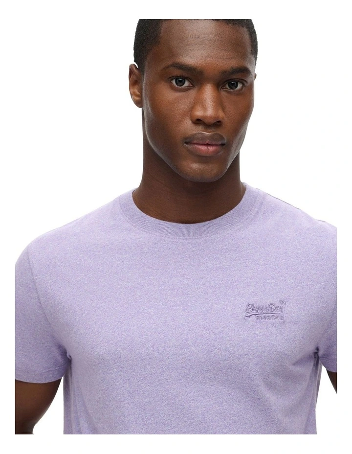 Essential Logo Embroidery Tee in Iris Purple Marl image 5