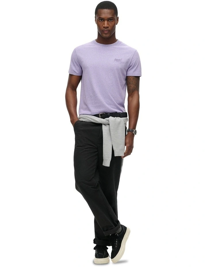 Essential Logo Embroidery Tee in Iris Purple Marl image 6