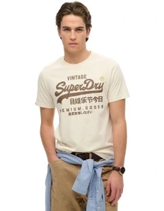 Vintage Logo Workwear Relaxed Tee in Riff White