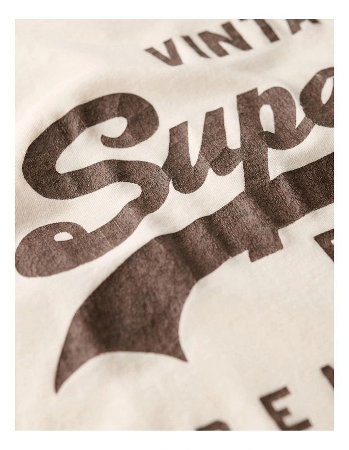 Vintage Logo Workwear Relaxed Tee in Riff White image 3