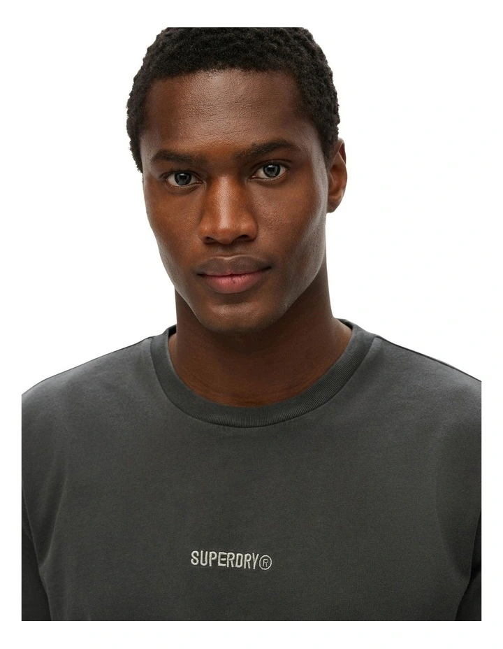 Micro Logo T-shirt in Washed Black image 3