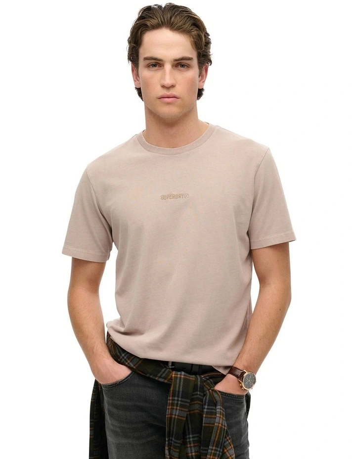 Micro Logo T-shirt in Deep Beige image 1