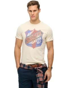 Gasoline Graphic Relaxed Tee in Rice White