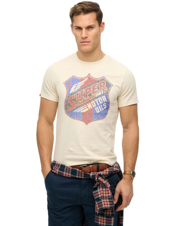 Gasoline Graphic Relaxed Tee in Rice White image 1