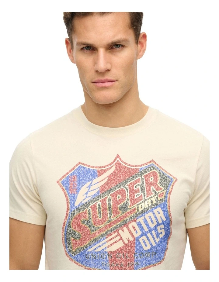 Gasoline Graphic Relaxed Tee in Rice White image 3